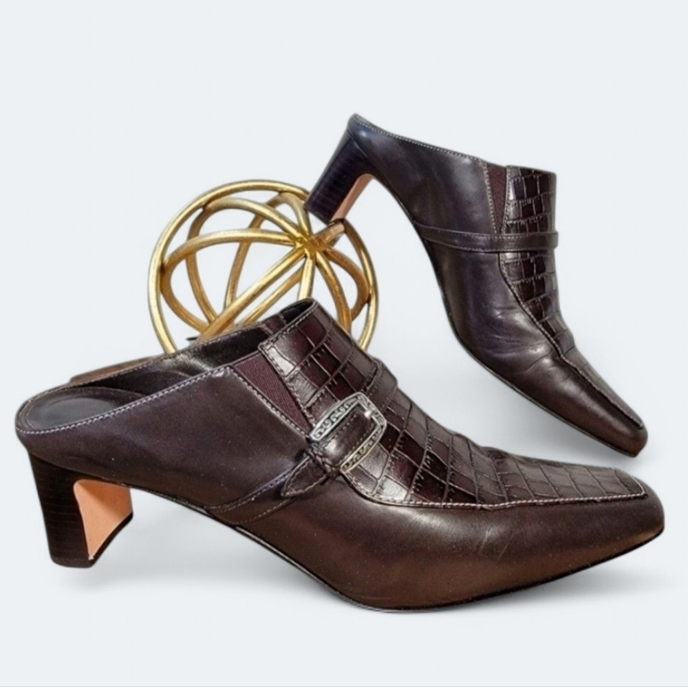 Brighton Chocolate Brown Tiana Mule Style Heels Size 7